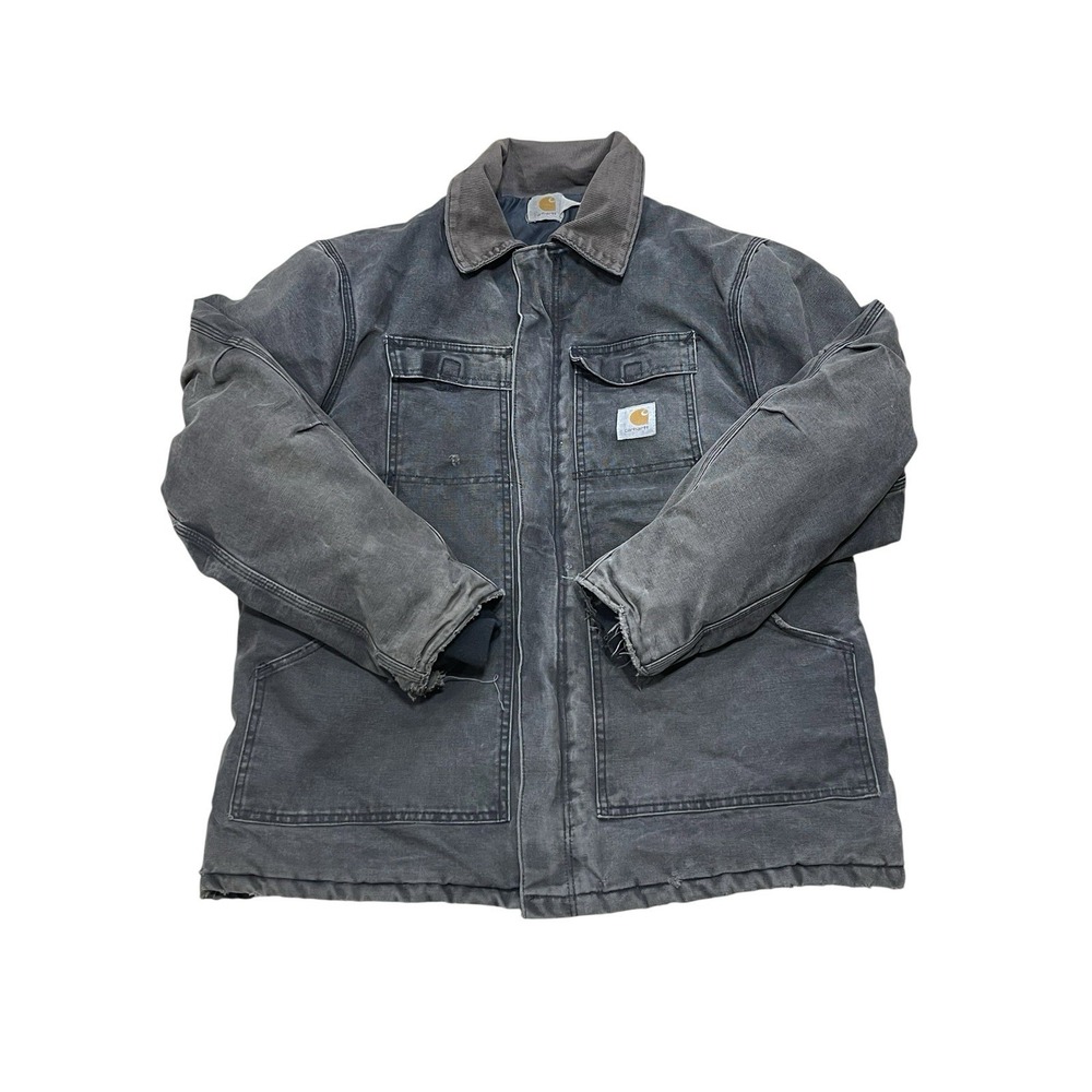 Carhartt Vtg Traditional Coat Distressed Duck Canvas Jacket Grunge Worn Faded